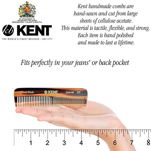 Kent Peine de bolsillo hecho a mano para hombres - 11 cm.