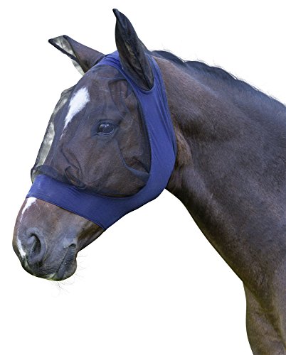 Kerbl 325839 Fino Strech Pony - Máscara antimoscas, Color Azul