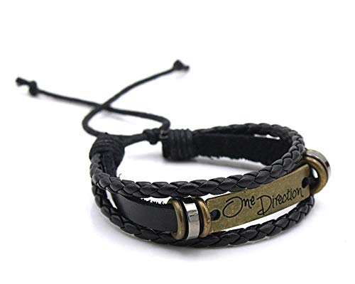 KFYU PX88 Pulsera de Cuero Bronce inglés Tarjeta Cuadrada Pulsera telescópica Cuerda