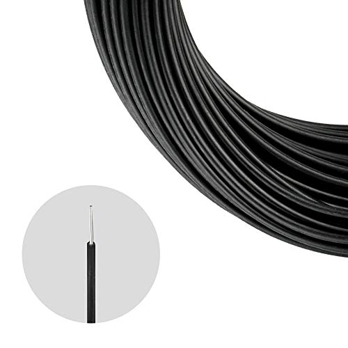 KINGLAKE Bobina de alambre de jardín de 2 mm con revestimiento de plástico, 20 m, color negro