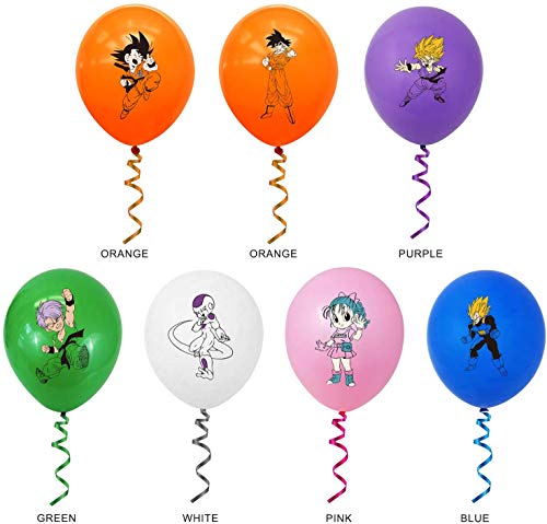 Kit de Globos de Dragon Ball 42 Piezas Artículos de Fiestas para Fanáticos de Dragon Ball Decoraciones para Fiestas Temática Goku Gohan Animados para Niños Adultos Fans