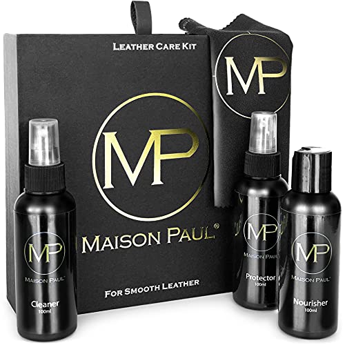 Kit de mantenimiento Maison Paul para cuero para limpiar, nutrir e impermeabilizar abrigos, chaquetas, bolsas de mano y ropas para motoristas