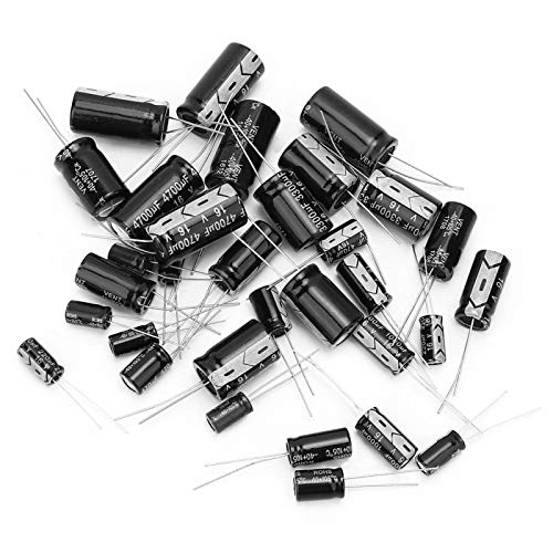 Kit surtido de condensadores electrolíticos, 150 unidades, 15 valores, condensador electrolítico de 1 uF a 2200 uF, 50 V, para Aurdiono Hobby Electronics, proyecto de audio y video, con caja de almace