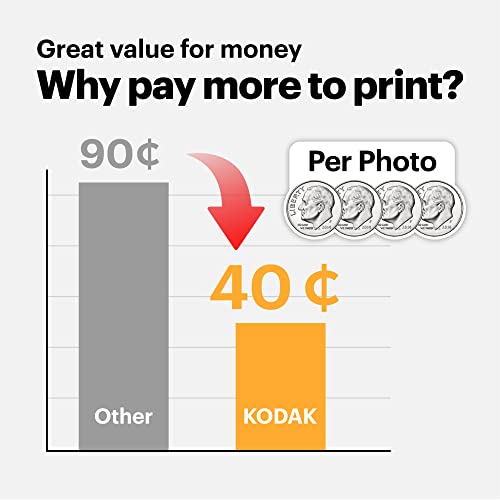 Kodak P300R Mini 3, Impresoras Portatiles Bluetooth + 68 Fotos, Impresora Pequeña De Fotos Cuadradas Tamaño 76X76Mm, Compatible con Smartphones iOS Y Android - Blanco