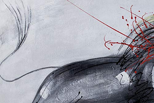 Kunstloft® Extraordinario Cuadro al óleo 'Woken Beast' 180x120cm | Original Pintura XXL Pintado a Mano sobre Lienzo | Toro Energía Blanco/Negro | Mural de Arte Moderno