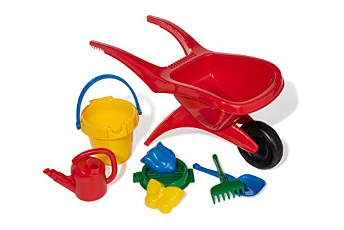 Kurgo- Carretilla para niños con Juguetes de Arena (Pala, rastrillo, Formas, Cubo, colador, regadera), Color carbón, 1 RAD (Rolly Toys 271672)