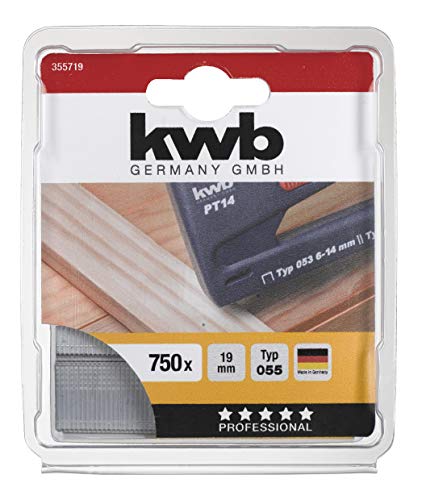 KWB 49355719 Pack clavos acero, 055 19 mm, Set de 750 Piezas
