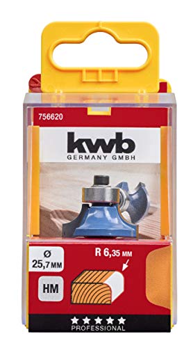 KWB 7566-20 Fresa redondear, con tungsteno, 25,7 x 8 mm
