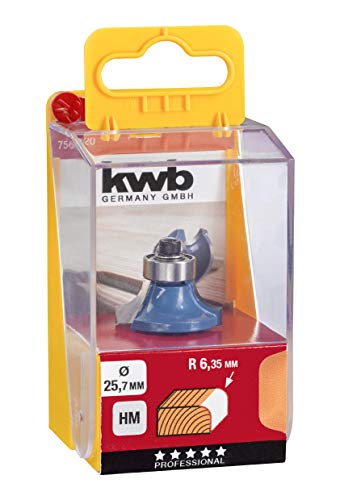 KWB 7566-20 Fresa redondear, con tungsteno, 25,7 x 8 mm