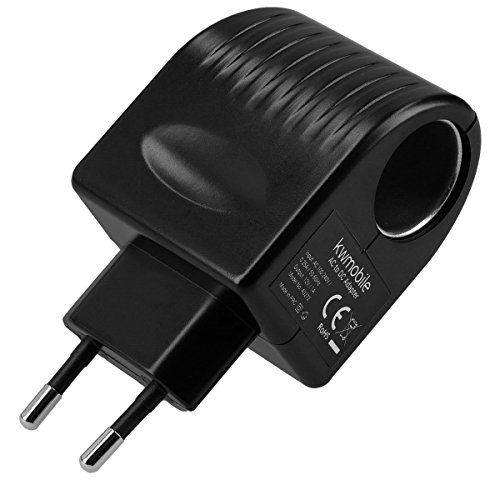 kwmobile Enchufe Transformador de Voltaje de 230V a 12V 1000 mA Encendedor de cigarros - Adaptador de Corriente - Rectificador de tensión de 12W