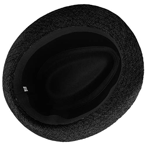 KYEYGWO Sombrero fedora de fieltro, sombrero de gángster para hombre y mujer, de ala ancha, estilo vintage, #1-negro, Talla única