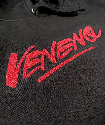 LA VENENO - Sudadera con Capucha La Veneno (Glitter) Unisex 100% Algodón | Licencia Oficial | Sudadera La Veneno - Cristina La Veneno - La Veneno Cristina - La Veneno Sudadera - Sudaderas Unisex (S)