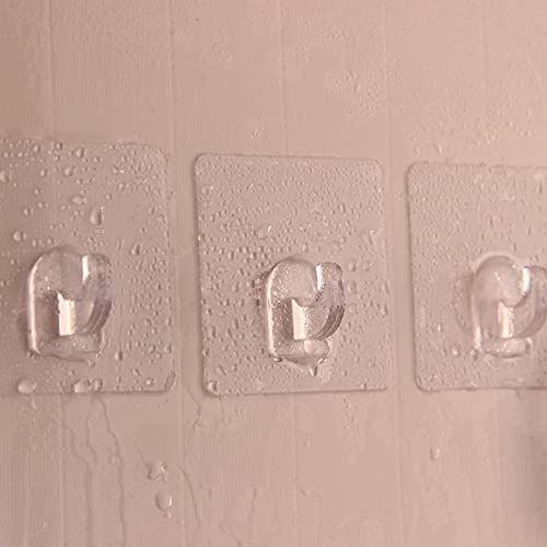Laimew 8 piezas Ganchos adhesivos para Estante sin taladro 15 kg máx Ganchos de pared transparentes fuertes para baño dormitorio y cocina