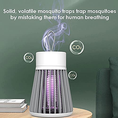 Lámpara AntiMosquitos Electrico con Luz UV/No Tóxico/Sin Radiación/Silencioso USB Recargable Mosquito Lámpara para,Dormitorio, Cocina,Sala de Estar (Color : White)