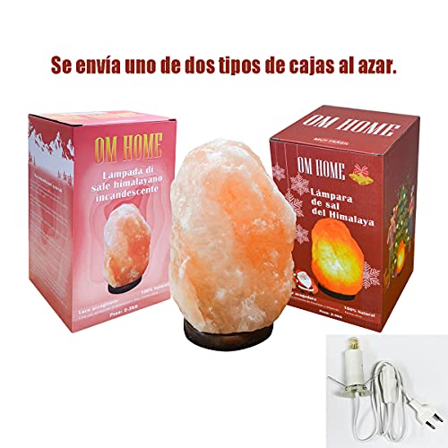 Lampara de sal natural del himalaya 2-3KG [Clase de eficiencia energética E], Lampara flotante con cargador, Salt lamp para mejorar salud, Regalo ideal (2-3KG)