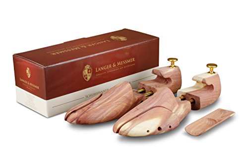 Langer & Messmer hormas para zapatos de madera de cedro (para hombre y mujer), incluye calzador pequeño de madera de cedro, perfecto para viajes tamaño 34-50, el original (40/41 EU)