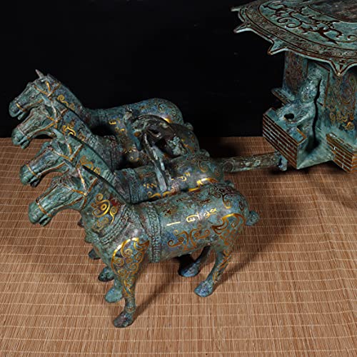 LAOJUNLU Durante la guerra y las dinastías de Han, el bronce y los carruajes dibujados por caballos de oro colección antigua de solitario chino tradicional joyería