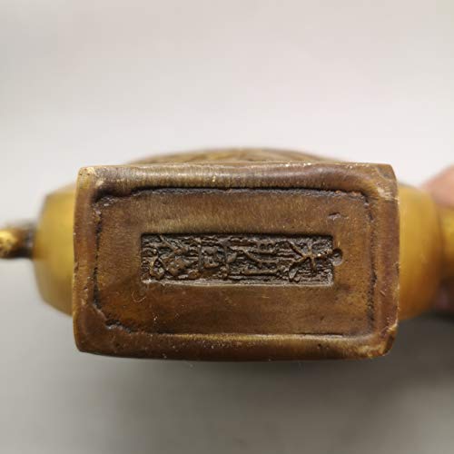 LAOJUNLU - Petaca de latón con diseño de pavo real de imitación de bronce antiguo, colección de joyas de estilo tradicional chino solitario