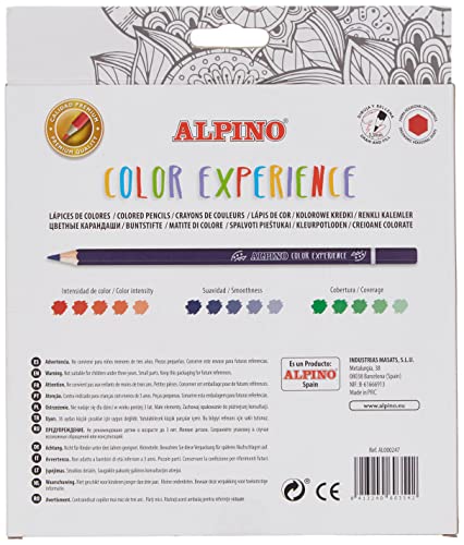 Lápices de Colores Alpino Color Experience - Estuche de 24 Lápices de Dibujo Profesional con Colores Premium - Lápices para Mandalas y Lettering - Mina Premium