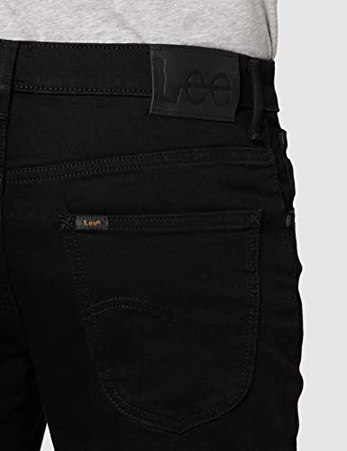 Lee Brooklyn Straight Vaqueros, Negro (Clean Black), 42W / 32L para Hombre