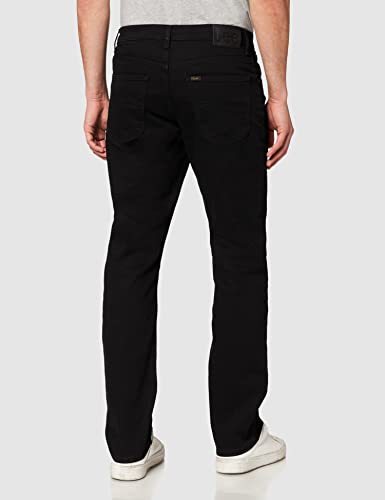 Lee Brooklyn Straight Vaqueros, Negro (Clean Black), 42W / 32L para Hombre