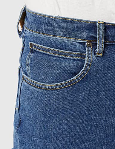 Lee Brooklyn Straight Vaqueros para Hombre, Azul (Mid Stonewash), 36W / 32L