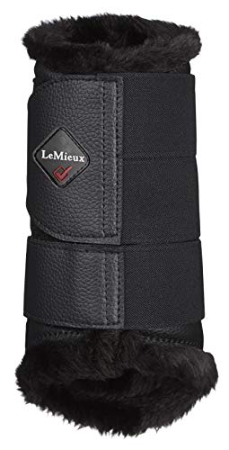 LeMieux Fleece Lined Brushing Boots Pair Botas de Cepillado, Unisex, Negro, XL