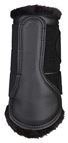 LeMieux Fleece Lined Brushing Boots Pair Botas de Cepillado, Unisex, Negro, XL