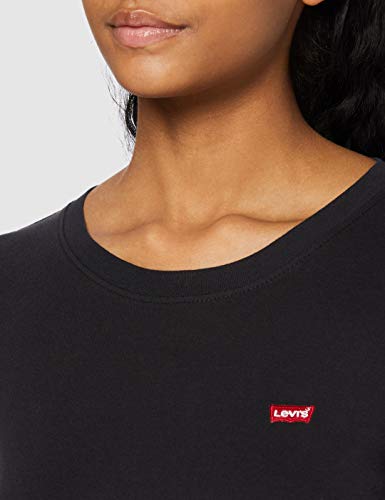 Levi's 501 Crop T-Shirt Camisa Manga Larga, Black (Caviar 0014), Small para Mujer