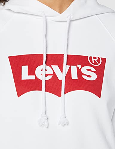 Levi's Graphic Sport Sudadera con Capucha, Housemark Hoodie White, L para Mujer