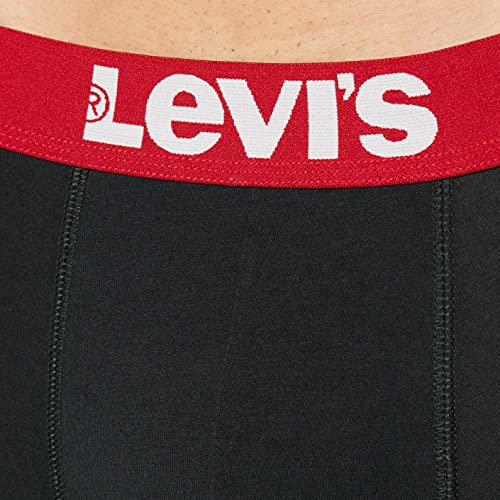 Levi's Men's Solid Basic Boxers (2 Pack) Bóxer, Negro, M para Hombre