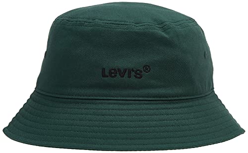 Levi's Wordmark Bucket Hat Sombrero de Copa Baja, Regular Green, M Men's