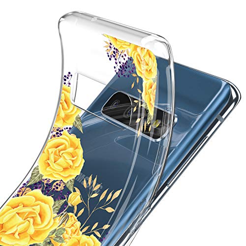 Lex Altern Funda para Samsung Galaxy Note 20 S21 Ultra S20 Plus 5G A71 10 Suave Flores Floral Lux Girly Cubierta Nature Transparente Roses Delgado Ligera Carcasa Linda Amarilla uk0206