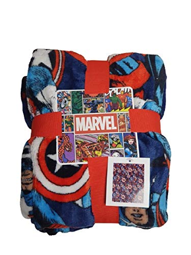 Licensed Primark Marvel Avengers - Manta de forro polar para cama (120 x 150 cm), diseño de Capitán América