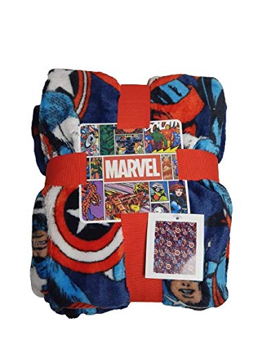 Licensed Primark Marvel Avengers - Manta de forro polar para cama (120 x 150 cm), diseño de Capitán América