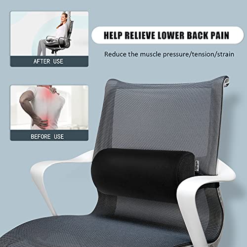 Lifoyo Cojin Lumbar Silla Oficina, Almohada Lumbar, Respaldo Lumbar Silla Oficina de Tipo-D con Espuma de Alta Elasticidad, Soporte Lumbar Adecuado para Oficina, Hogar, Silla (36*16*9.1CM)