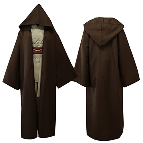 lilongjiao Cine estrella Jedi Caballero Costume Cosplay Mace Windu Robe Obi Wan Kenobi Wars Uniforme Anakin Skywalker Trajes Capa Halloween (Color : Brown, Size : L)