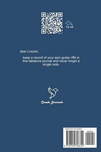 Lincoln's Epic Guitar Riffs: 150 Page Personalized Notebook for Lincoln with Tab Sheet Paper for Guitarists. Book format: 6 x 9 in: 41 (Epic Guitar Riffs Journal)