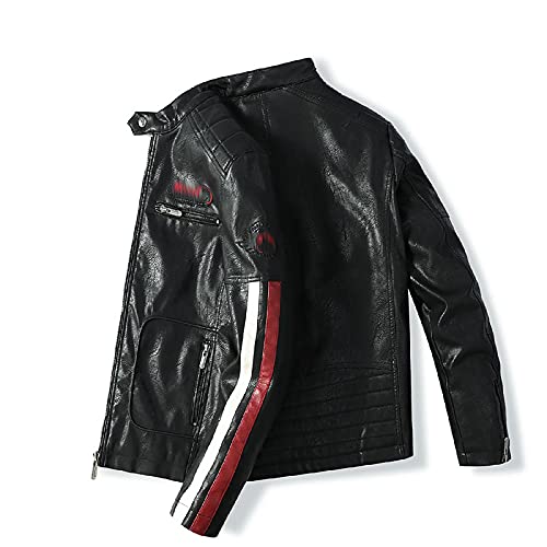 LISI Chaqueta de cuero de la motocicleta para los hombres desgastado PU Vintage Moto Riding Biker Chaquetas moda casual mantener caliente ropa