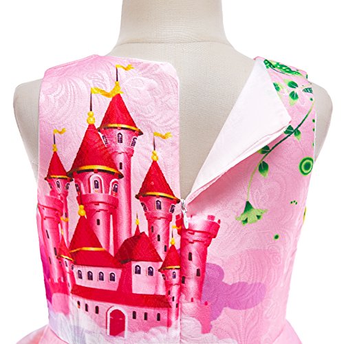 Lito Angels Vestido de Unicornio para Niñas, Ropa Casual de Verano, Talla 5-6 años, Estilo C - Rosa