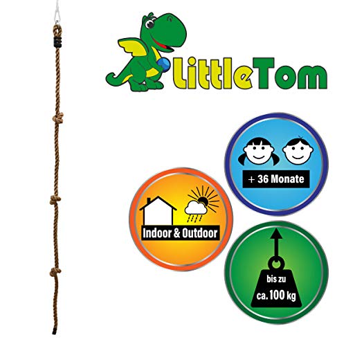 LittleTom Cuerda de Escalada Juguete para niños 195 x 2,5 cm Deporte Naturaleza