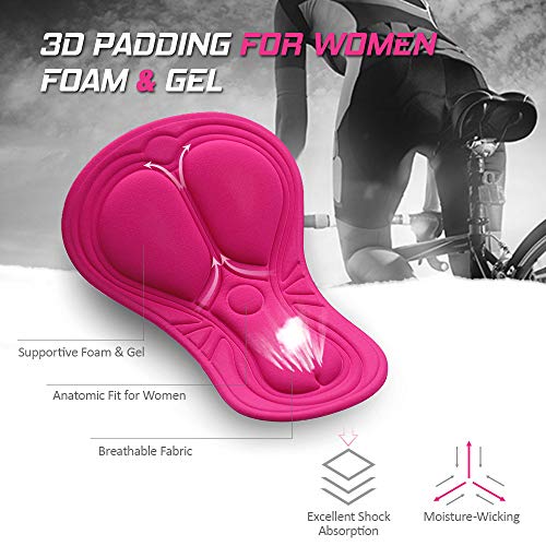Lixada Pantalones Cortos Ciclismo Mujer Gel 3D Acolchado Ropa Interior Transpirables para Ciclismo Deporte al Aire Libre