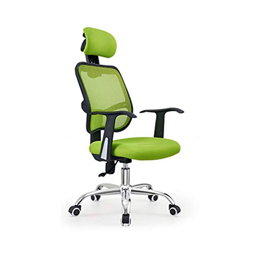 LJFG Silla de Oficina, Sillas Oficina Ergonómica, Silla de Escritorio Ajustables Apoyabrazos y Soporte Lumbar, Transpirable y Material Fiable,Verde