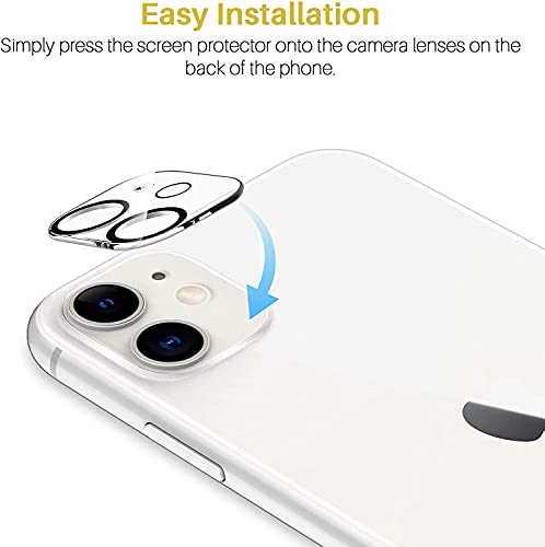 LK Compatible con iPhone 11 6.1 Pulgada Protectora de Privacidad, 2 Pack Cristal Templado y 2 Pack de Protector de Cámara Película Protectora de Pantalla Negra