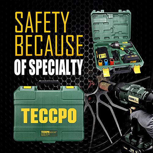 Llave de Impacto 4.0 Ah, TECCPO 350Nm Pistola de Impacto 18V, Mandril de 13 mm (1/2"), 3X Vasos de Impacto, Frecuencia de impacto 0-3000, Caja Compacta