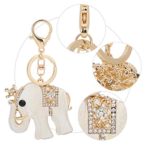 Llavero elefante, buena dureza Buena dureza Llavero Material de aleación Llavero de diamante para mochilas decorativas