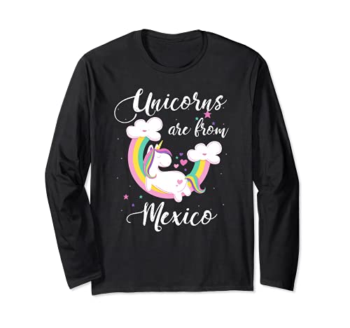 Los unicornios son de México Funny Home Country Mexican Pride Manga Larga