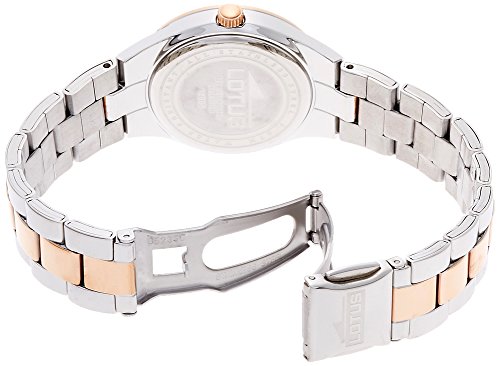 Lotus 0 - Reloj de Cuarzo para Mujer, con Correa de Acero Inoxidable, Color Plateado