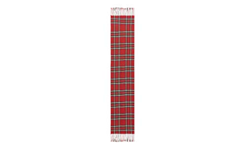 Lozange – Bufanda escocesa suave para mujer, diseño de cuadros rojos con flecos, 30 x 180 cm