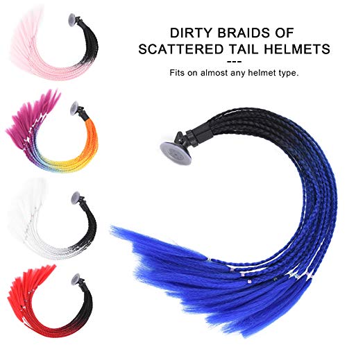 LQKYWNA Trenzas de Casco de Motocicleta, Trenzas sucias de Cascos de Cola dispersos Adornos de Moda Personalizados Color Degradado Trenzas sucias dispersas